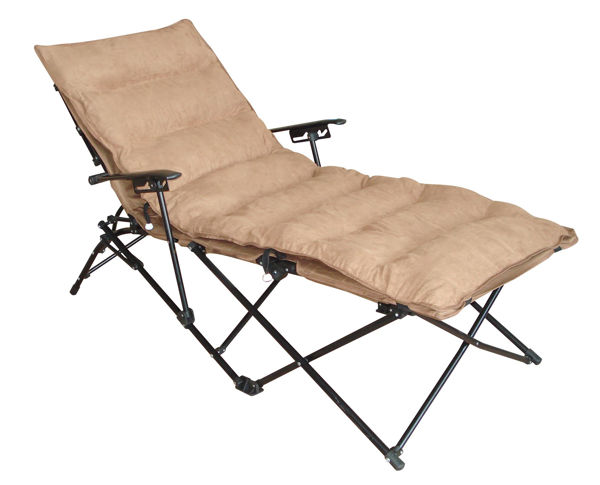 Picture of Folding Chaise Lounge Chair - Saddle Brown