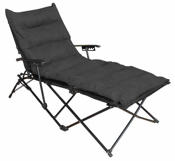 Picture of Folding Chaise Lounge Chair - Black