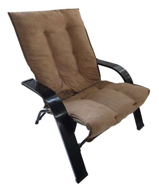 Picture of Folding Chair with Wooden Arms - Saddle Brown