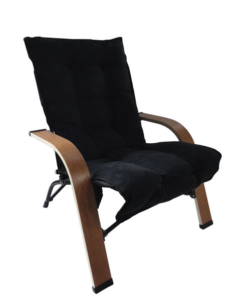 Picture of Folding Chair with Wooden Arms - Black