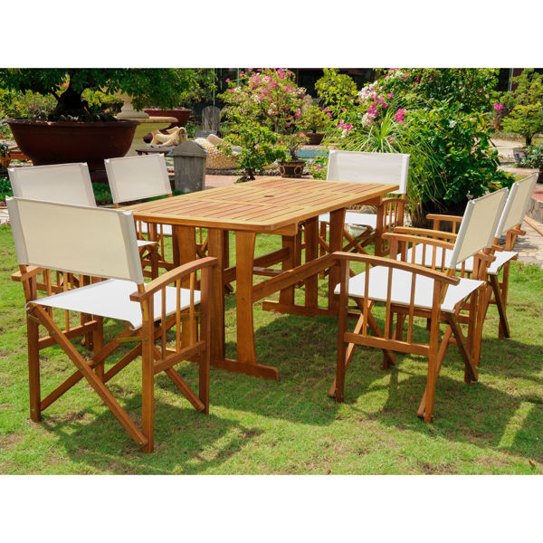 Picture of Messina Acacia Wood 7 Piece Dining Group