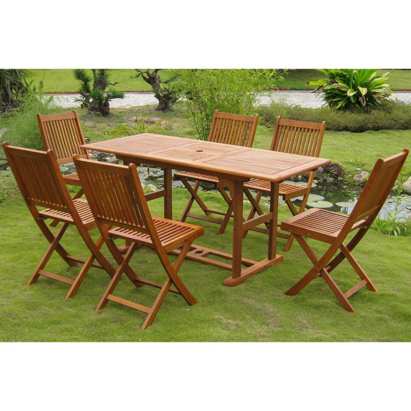 Picture of Royal Tahiti Manresa Set of Seven Dining Group - Stain