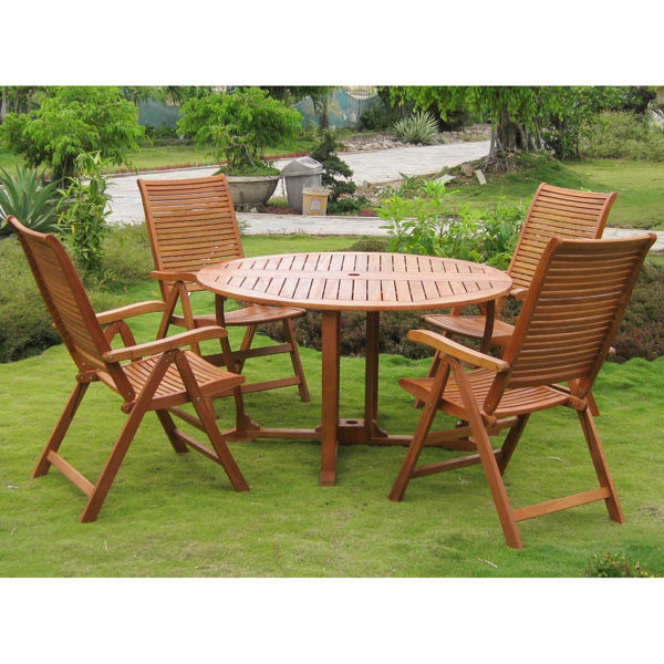 Picture of Royal Tahiti Requena Round Dining Group - Stain