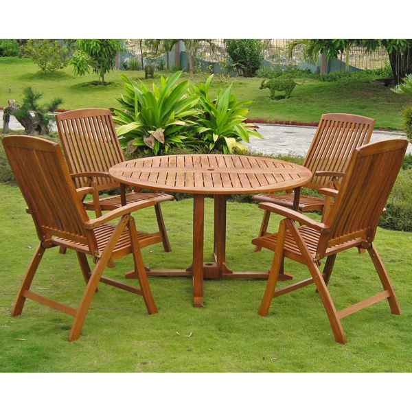 Picture of Turuel Royal Tahiti Round Dining Set - Stain