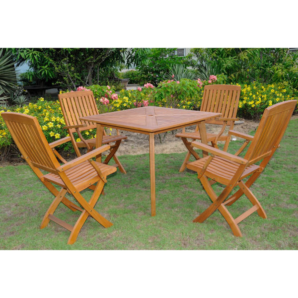 Picture of Royal Tahiti Sabrosa 5-Piece Patio Dining Group - Stain