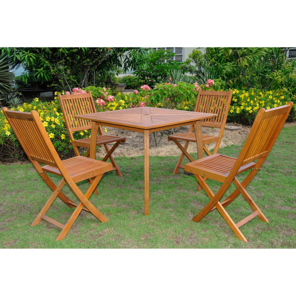 Picture of Royal Tahiti Mantalbo Set of Five Dining Group - Stain