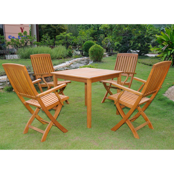Picture of Royal Tahiti Benevente 5-Piece Dining Group - Stain