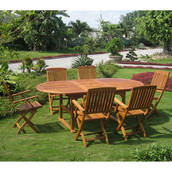 Picture of Royal Tahiti Alicante 7-Piece Dining Group - Stain