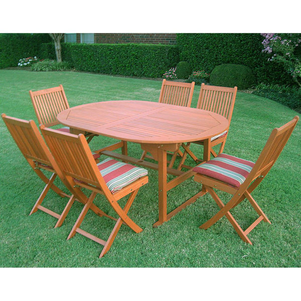 Picture of Royal Tahiti Palma Seven Piece Patio Group - Stain