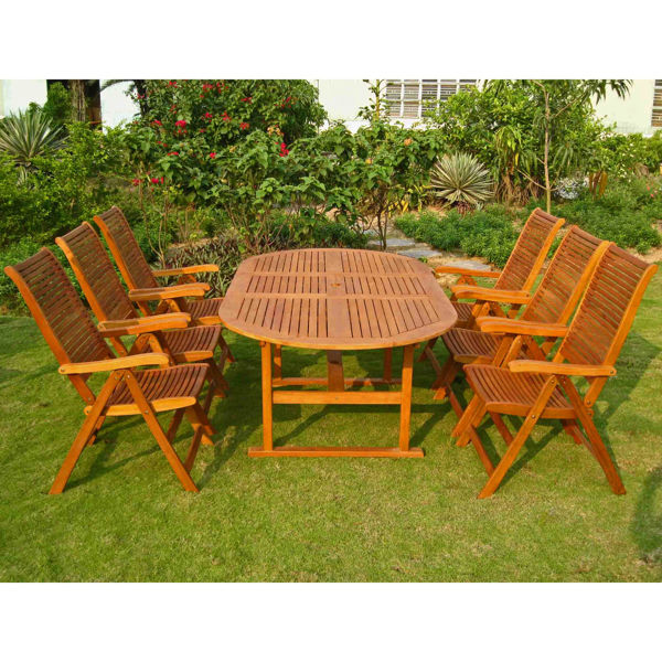 Picture of Bilbao Royal Tahiti 7-Piece Oval Dining Group - Stain