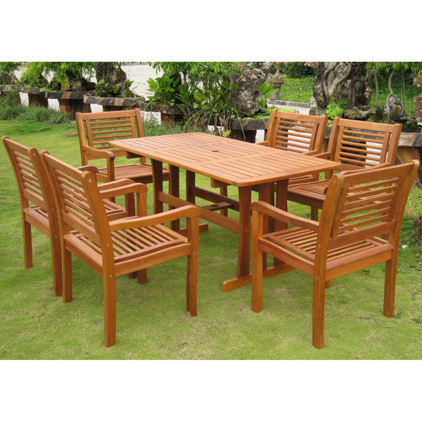 Picture of Royal Tahiti Baza Set of Seven Dining Group - Stain