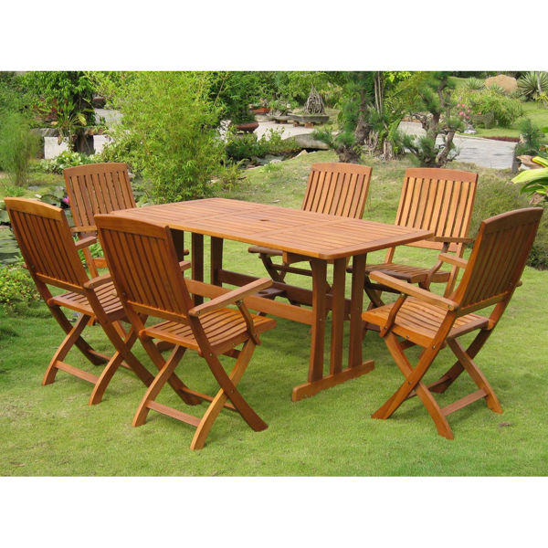 Picture of Royal Tahiti Merida 7-Piece Dining Group - Stain