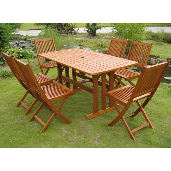 Picture of Royal Tahiti Zamora 7-Piece Dining Group - Stain