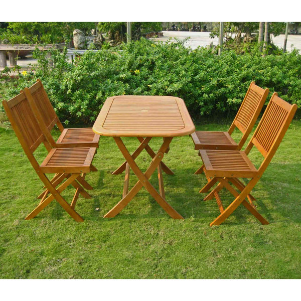 Picture of Royal Tahiti Melilla 5-Piece Dining Group - Stain