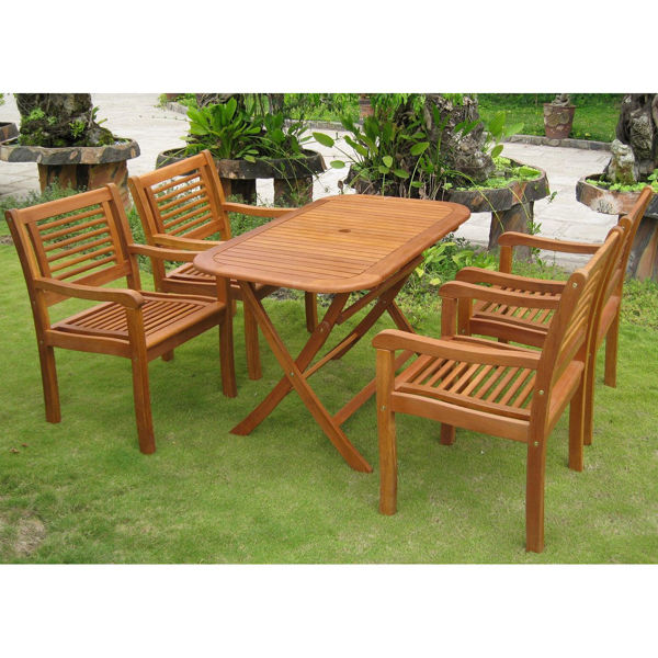 Picture of Royal Tahiti Sitges Set of Five Patio Set - Stain