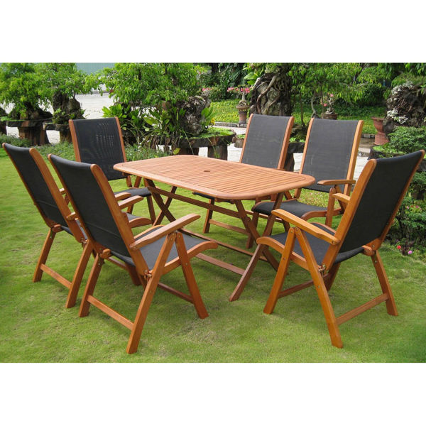 Picture of Lourdes Royal Tahiti 7-Piece Patio Set - Stain