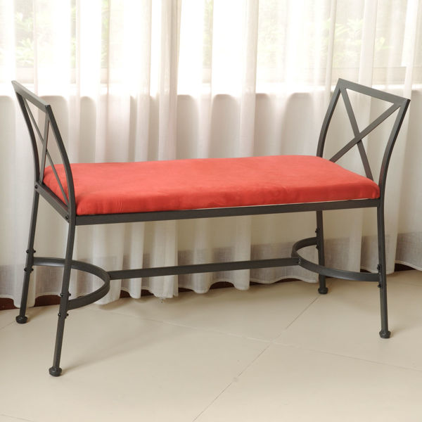 Picture of Foot-Of-Bed Bench with Cushion - Cardinal Red