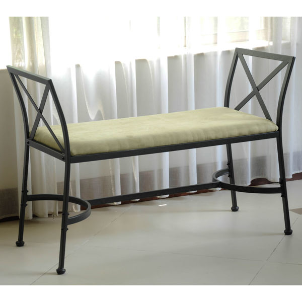 Picture of Foot-Of-Bed Bench with Cushion - Sage