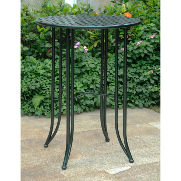 Picture of Mandalay Iron Bar Height Round Table - Verdi Green