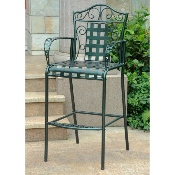 Picture of Set of 2 Mandalay Iron Bar Height Chair - Verdi Green