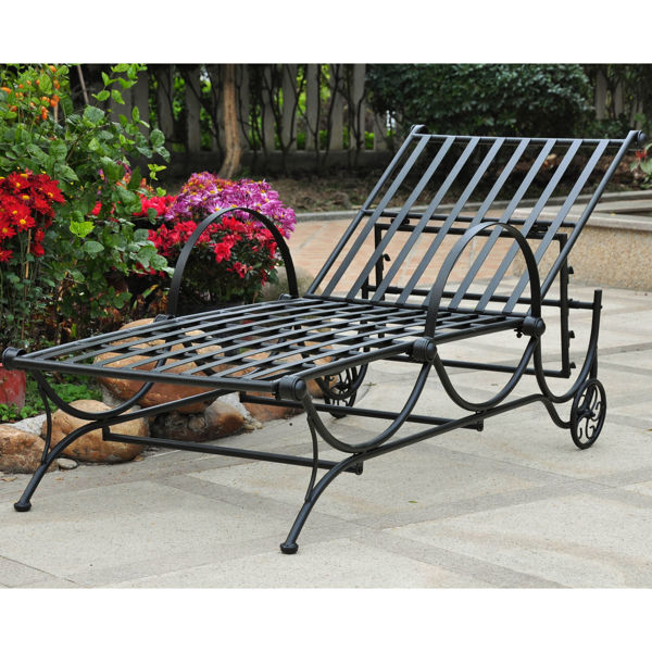 Picture of Single Iron Multi Position Chase Lounge - Antique Black