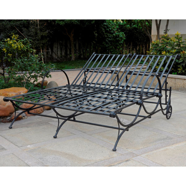 Picture of Double Iron Multi Position Chase Lounge - Antique Black