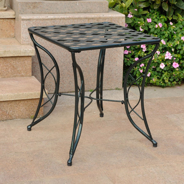 Picture of Diamond Lattis Iron Side Table - Verdi Green