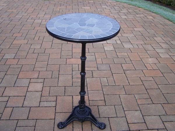 Picture of 24-inch Bar Table with authentic stone formed top - Black