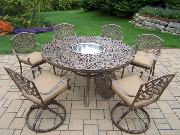 Cushioned Swivel Rockers, Round Patio Sets For 4