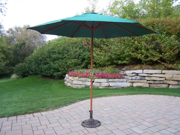 Picture of 9 Ft Umbrella and Stand - Antique Bronze