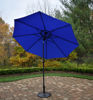 Picture of 9 ft. Metal Framed Umbrella with Crank plus Tilt system and Heavy Duty Cast iron Stand - Blue Top / Black Pole/Antique Black Stand