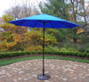 Picture of 9 ft. Metal Framed Umbrella with Crank plus Tilt system and Heavy Duty Cast iron Stand - Blue Top / Black Pole/Antique Black Stand