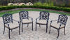 Picture of Hampton Stackable fully welded cast Aluminum Dining Chair with durable spun polyester cushions (case pack of 4). - Antique Black