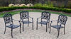 Picture of Hampton Stackable fully welded cast Aluminum Dining Chair with durable spun polyester cushions (case pack of 4). - Antique Black