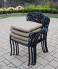 Picture of Hampton Stackable fully welded cast Aluminum Dining Chair with durable spun polyester cushions (case pack of 4). - Antique Black