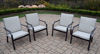 Picture of 4 Stackable Aluminum deep seat Chat Chairs with seat and back cushions (4 pack) - Hammer Tone Brown