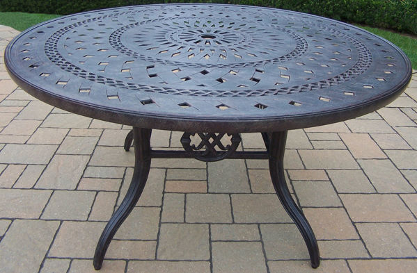 Picture of Aluminum 54-inch Round Dining Table - Aged