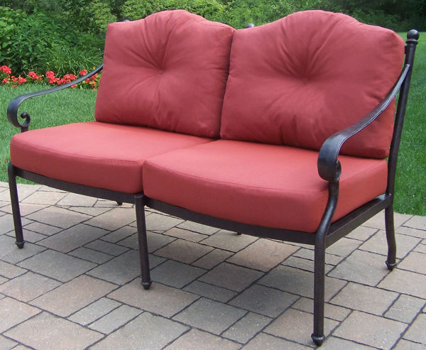 Picture of Berkley Aluminum Deep Seating Loveseat with durable Spun polyester Cushions for seat and back - Aged