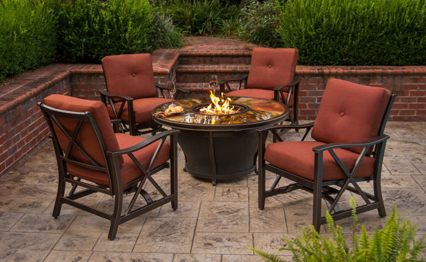 Moonlight Round Gas Firepit Table, 24 Inch Gas Fire Pit Ring