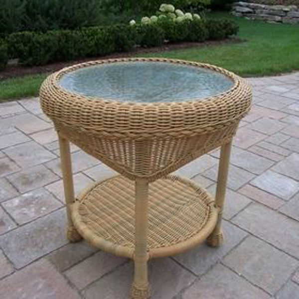 Picture of 21-inch Resin Wicker End Table - Natural
