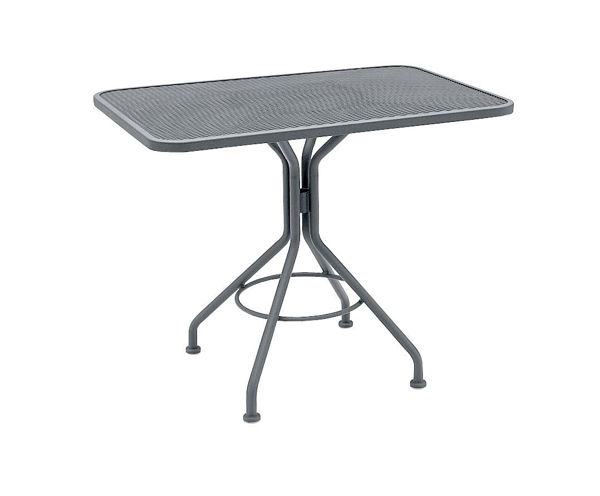 Picture of Woodard Mesh Contract + 36 Square Bistro Umbrella  Table with  Pedestal Base