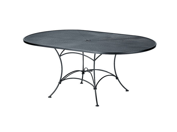 Picture of Woodard Mesh Wrought Iron 42 x 72 Oval Umbrella Table