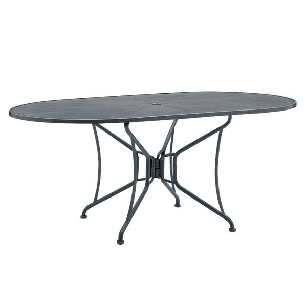 Picture of Woodard Wrought Iron 42 x 54 Oval Umbrella Table 8 Spoke