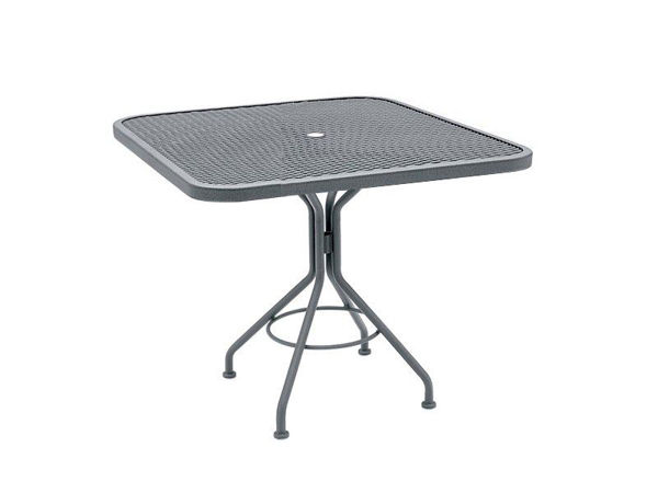 Picture of Woodard Mesh Contract + 36 Square Bistro Umbrella Table with Pedestal Base