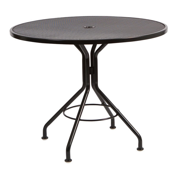 Picture of Woodard Mesh Contract + 36 Round Bistro Umbrella Table with Pedestal Base