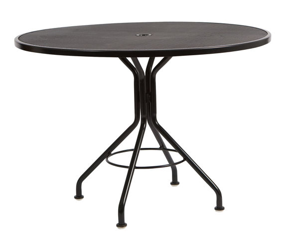 Picture of Woodard Mesh Contract + 42 Round Umbrella Table with Pedestal Base