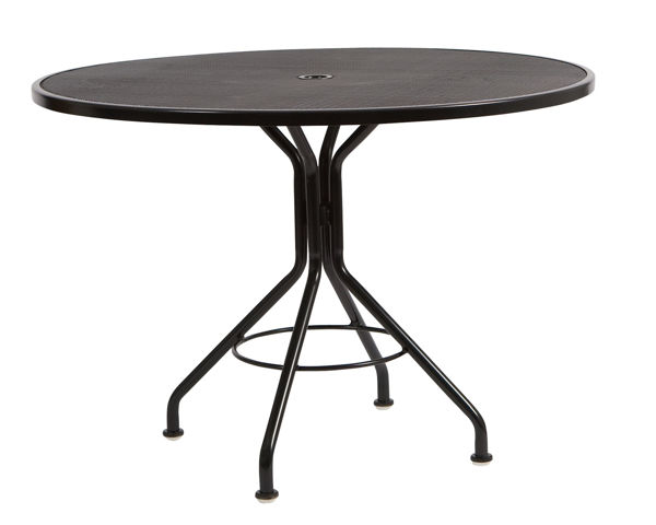 Picture of Woodard Mesh Contract + 42 Round Umbrella Table with Pedestal Base