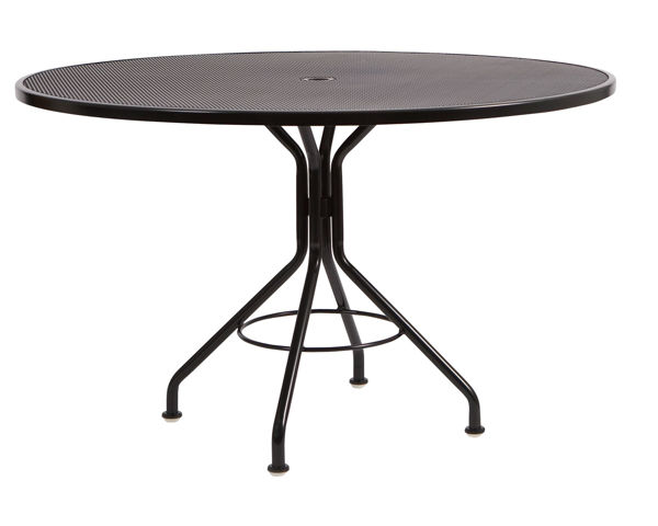 Picture of Woodard Mesh Contract + 48 Round Umbrella Table with Pedestal Base