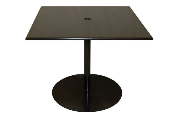 Picture of Woodard Wrought iron 36 Square Umbrella Table With Pedestal Base
