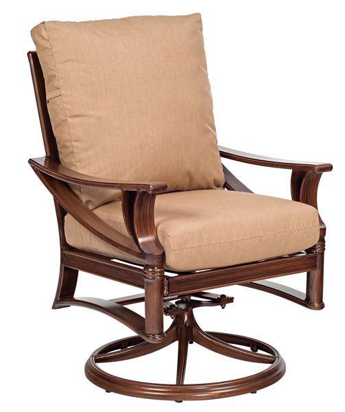 Picture of Woodard Arkadia Cushion Swivel Rocker Dining Arm Chair
